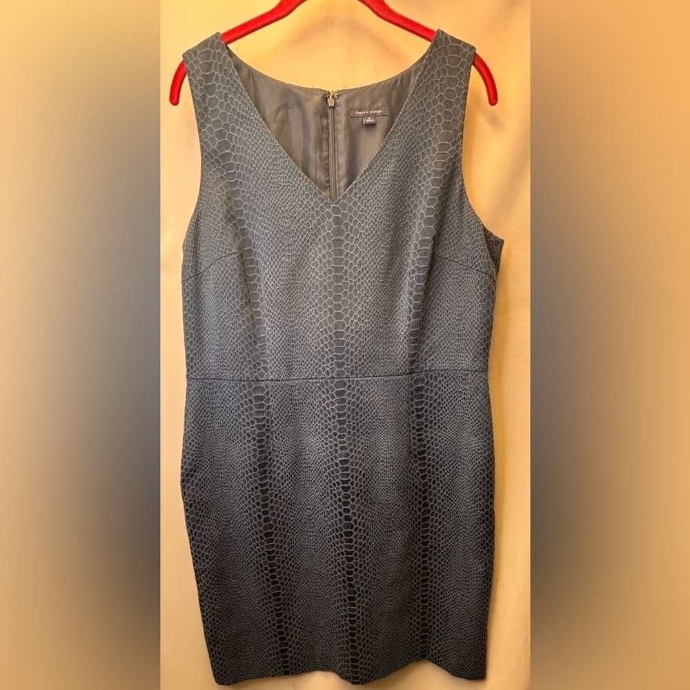 Tommy Hilfiger Snake Print Navy Blue Sheath Dress Size 16